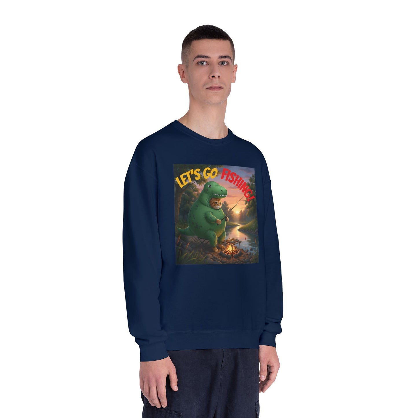 Crocodile Cat Fishing Unisex NuBlend Sweatshirt style 3