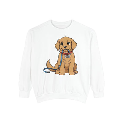 Cute Dog Walk Time style 2 Cozy Graphic Unisex Crewneck Sweatshirt