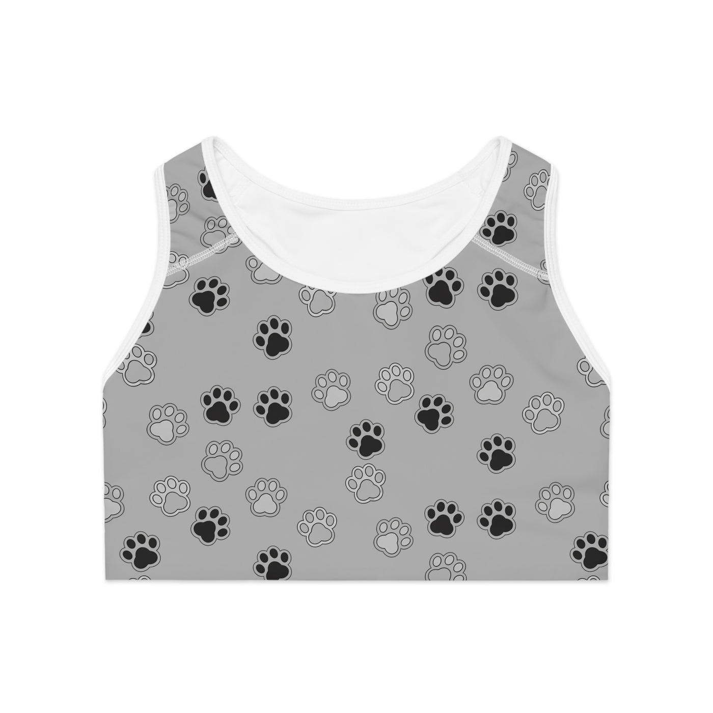 Cat Paw Print style 1 Sports Bra, Pet Lover Activewear, Workout Top, Gym Apparel, Animal Print Fashion, Gifts for Cat Owners, Fitness Gear