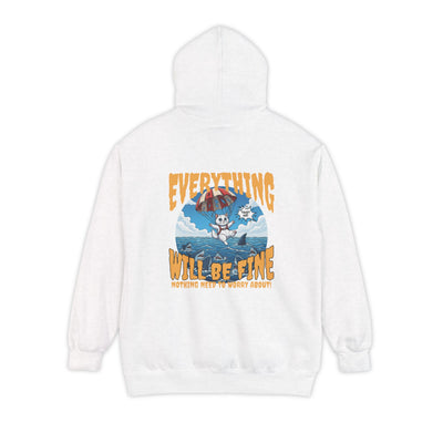 Everything Will Be Fine - Cartoon Cat Graphic Unisex Pullover Hoodie