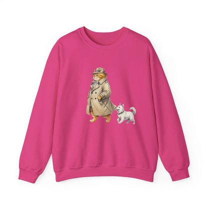 Watercolor Cat & Dog painting unisex Crewneck Sweatshirt style 2