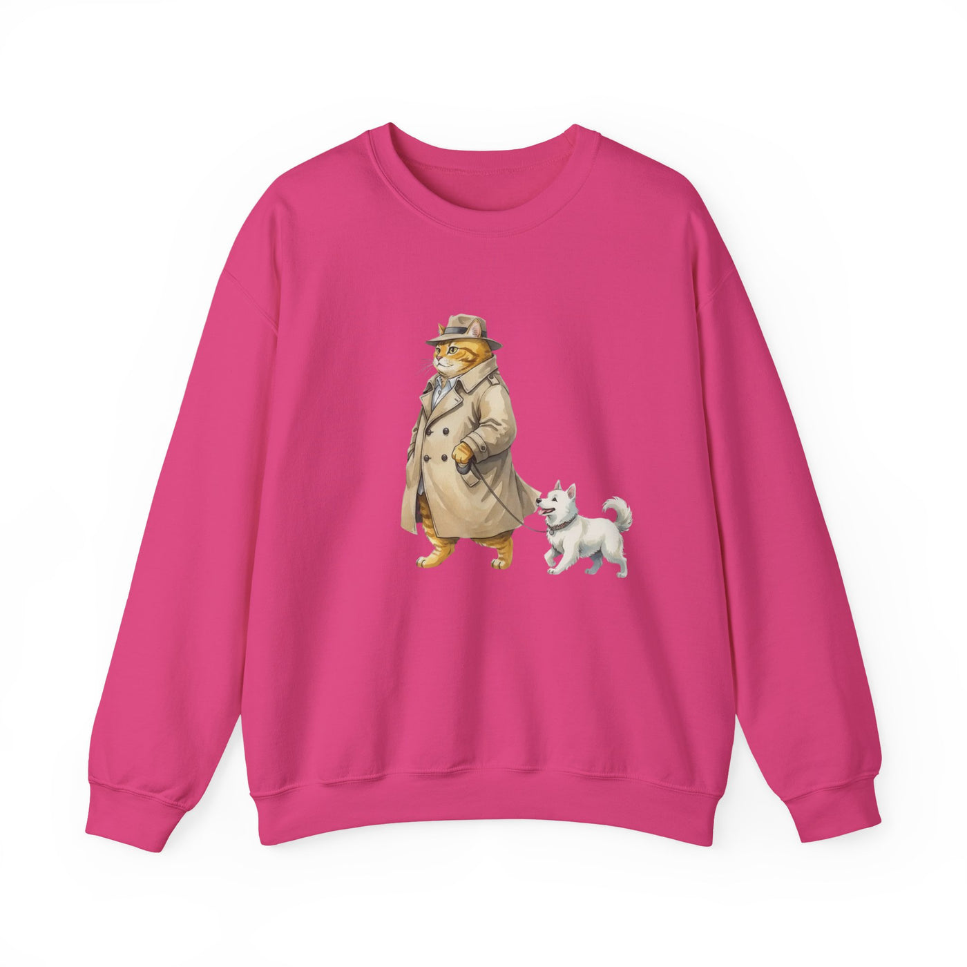 Watercolor painting style 11 Men & Women Cute Cat Pile Crewneck Sweatshirt