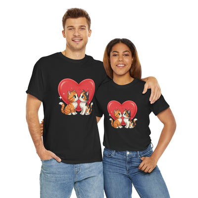 Cats in Love Unisex Tee - Cute Cat T-Shirt for Pet Lovers, Cat Owners, Sports Enthusiasts, Gifts for Animal Lovers, Casual Everyday Wear