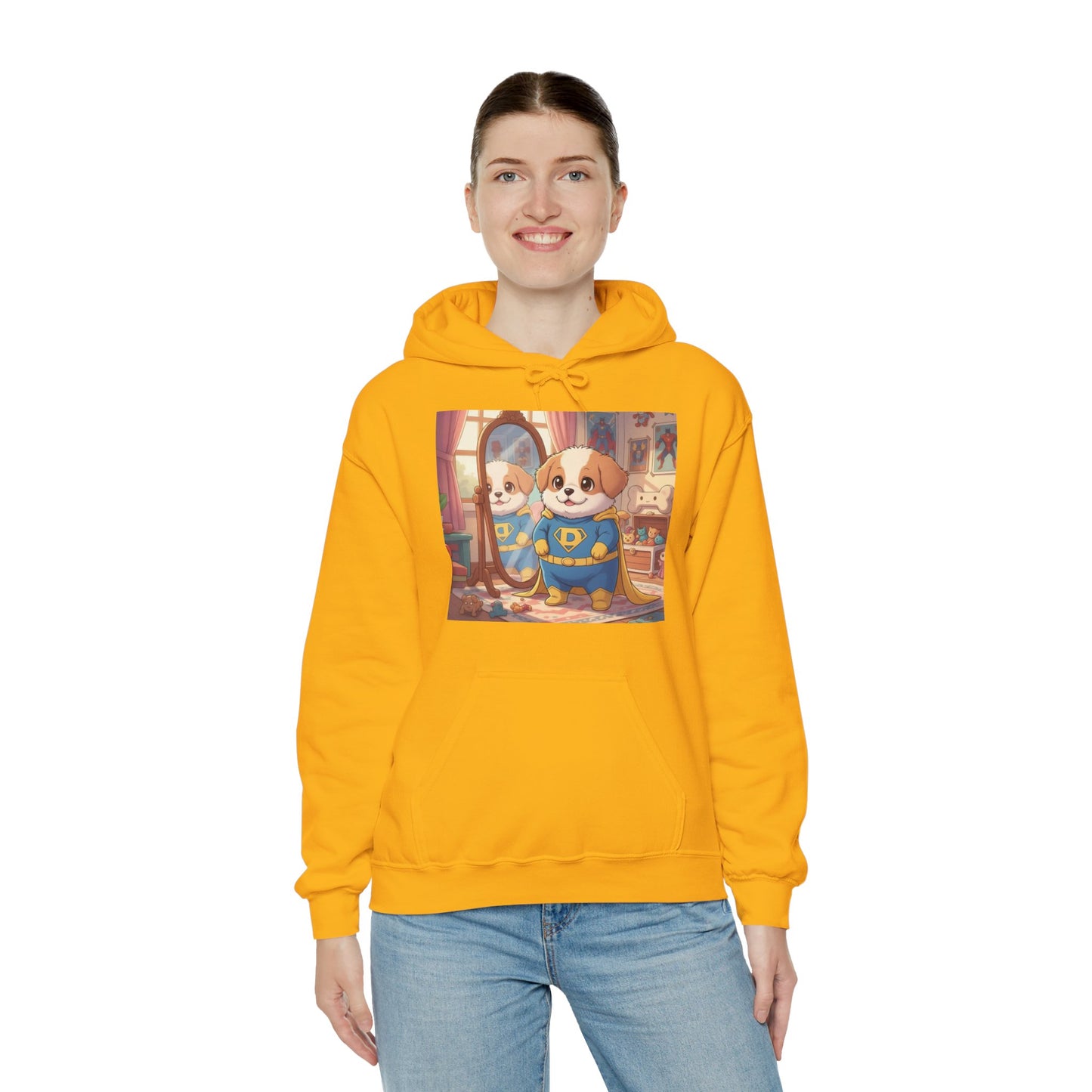 Dog cosplay Superman Funny Design Unisex Hoodie style 2