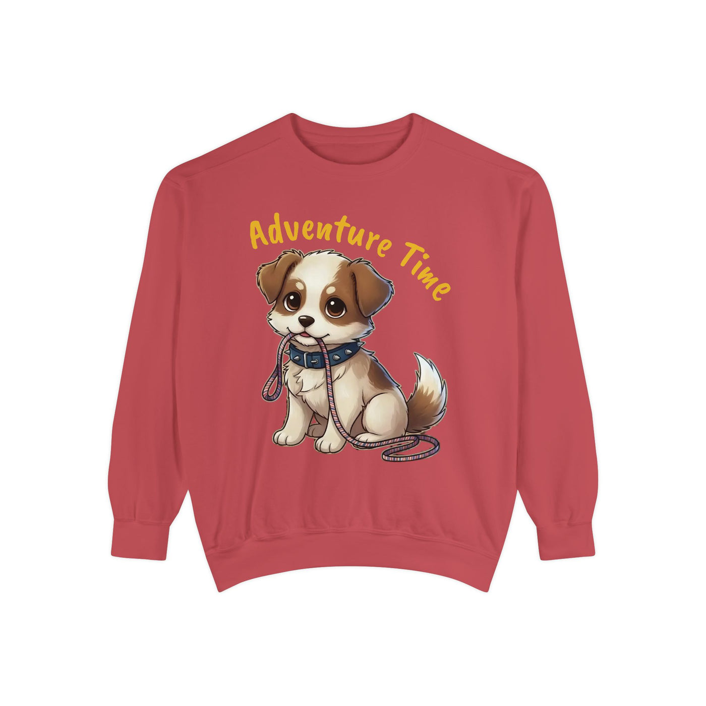 Cute Dog Walk Time style 4 Cozy Graphic Unisex Crewneck Sweatshirt