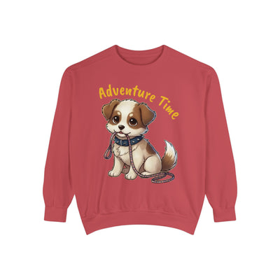 Cute Dog Walk Time style 4 Cozy Graphic Unisex Crewneck Sweatshirt