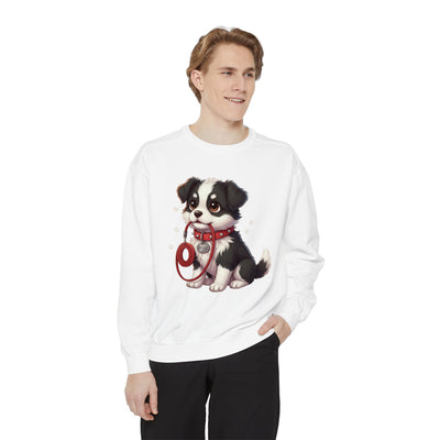 Cute Dog Walk Time style 1 Cozy Graphic Unisex Crewneck Sweatshirt
