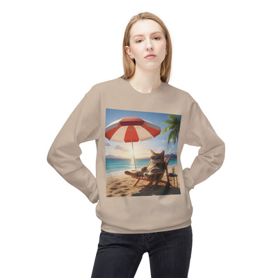 Beach Vibes Cat Crewneck Sweatshirt