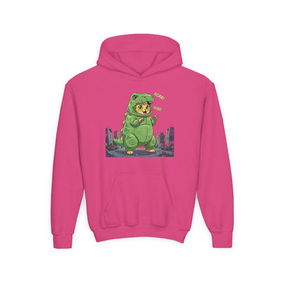 Cat cosplay Godzilla style 2 Unisex Kids Hoodie - Fun & Cozy Heavy Blend Sweatshirt with Cute Design