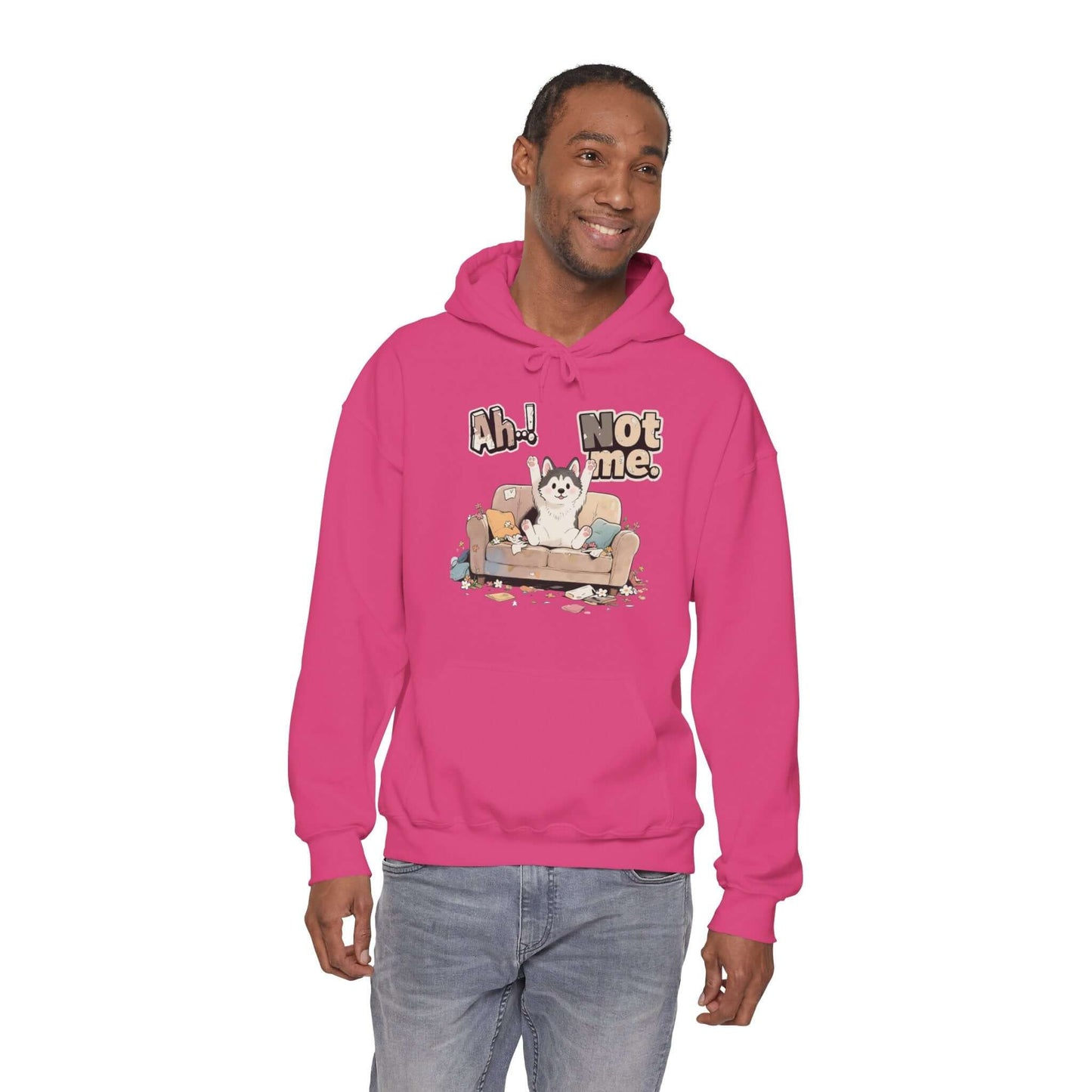 Ah Not Me - Cute Husky Unisex Pullover Hoodie for Dog Lover