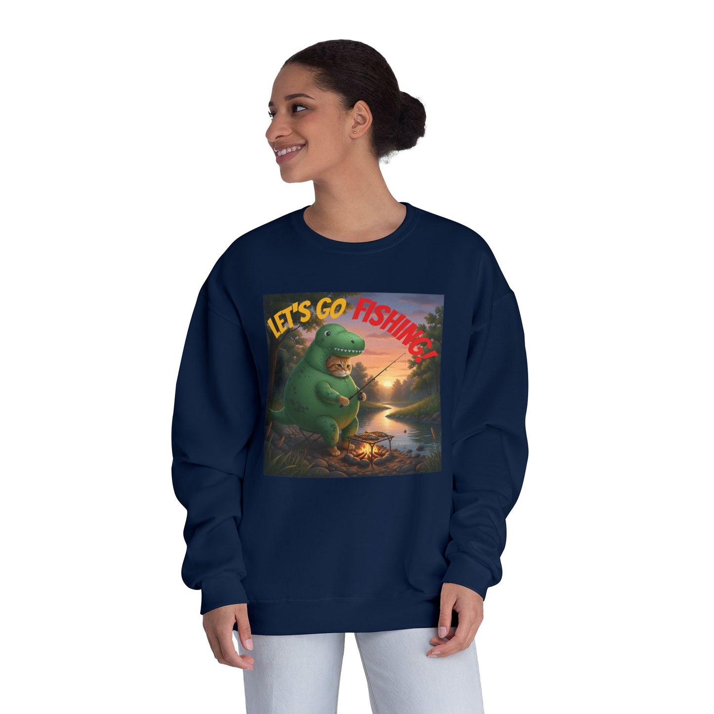Crocodile Cat Fishing Unisex NuBlend Sweatshirt style 3