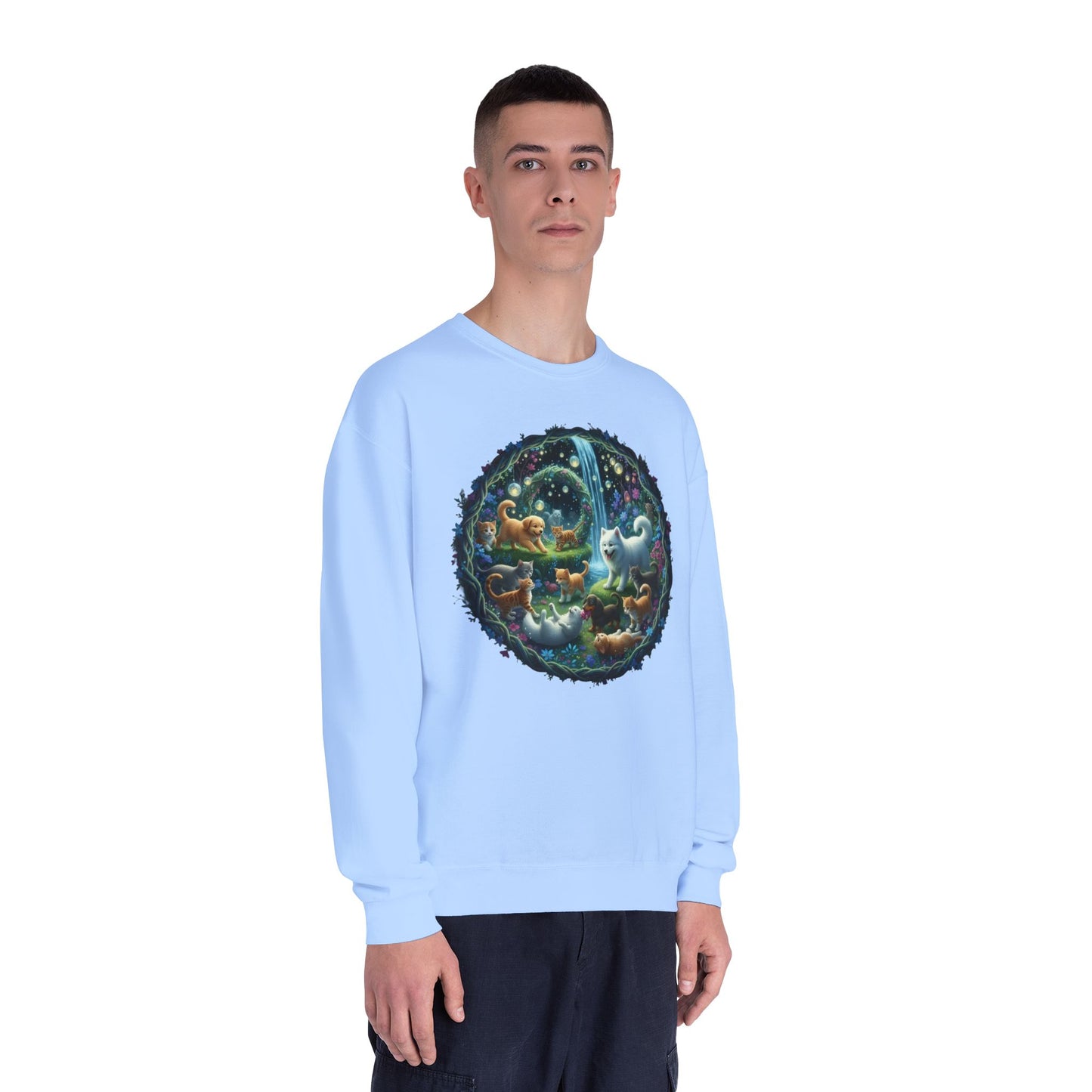 Cats & Dogs Happy Garden Unisex NuBlend Crewneck Sweatshirt style2