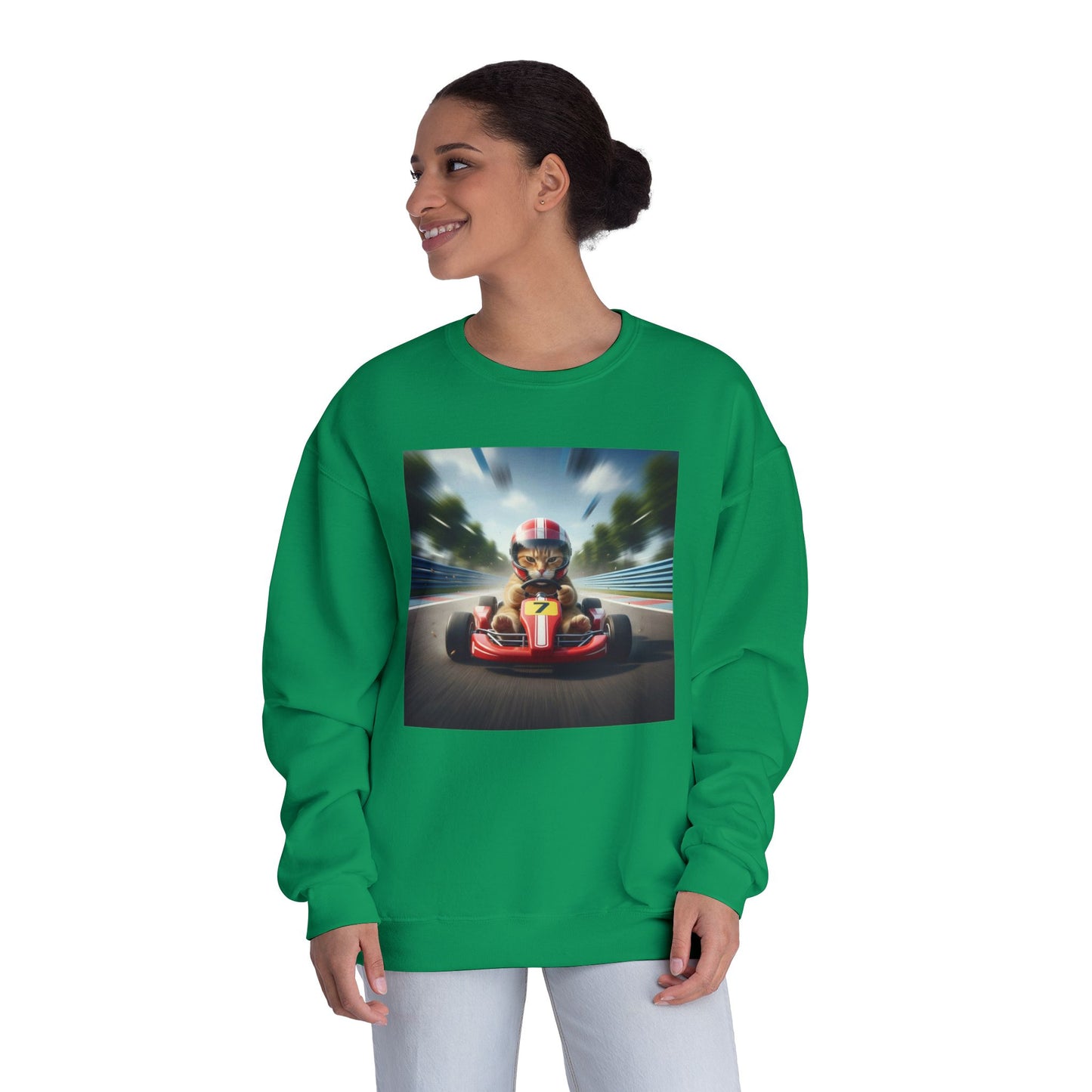 Go Kart Cat Unisex NuBlend Crewneck Sweatshirt style 3