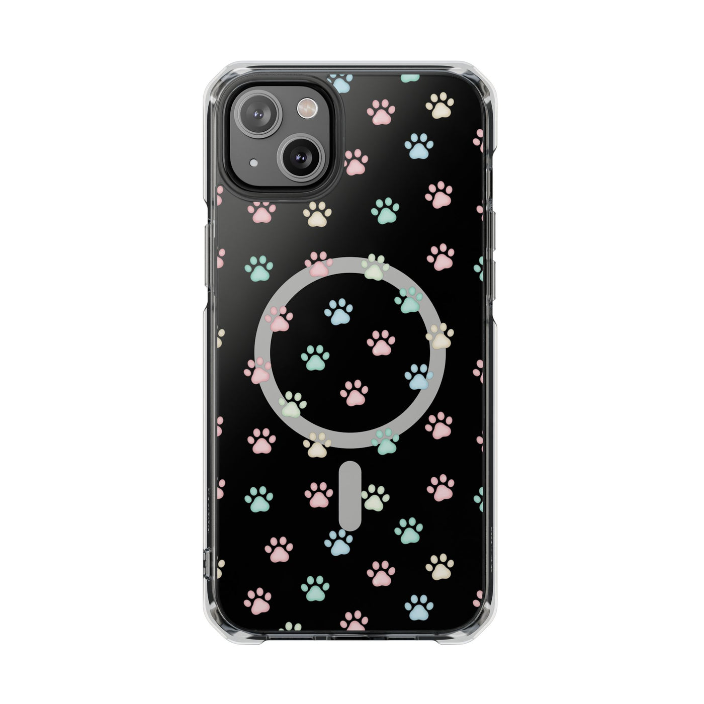 Cute Cat Paw Print Magnetic Clear Case for Pet Lovers