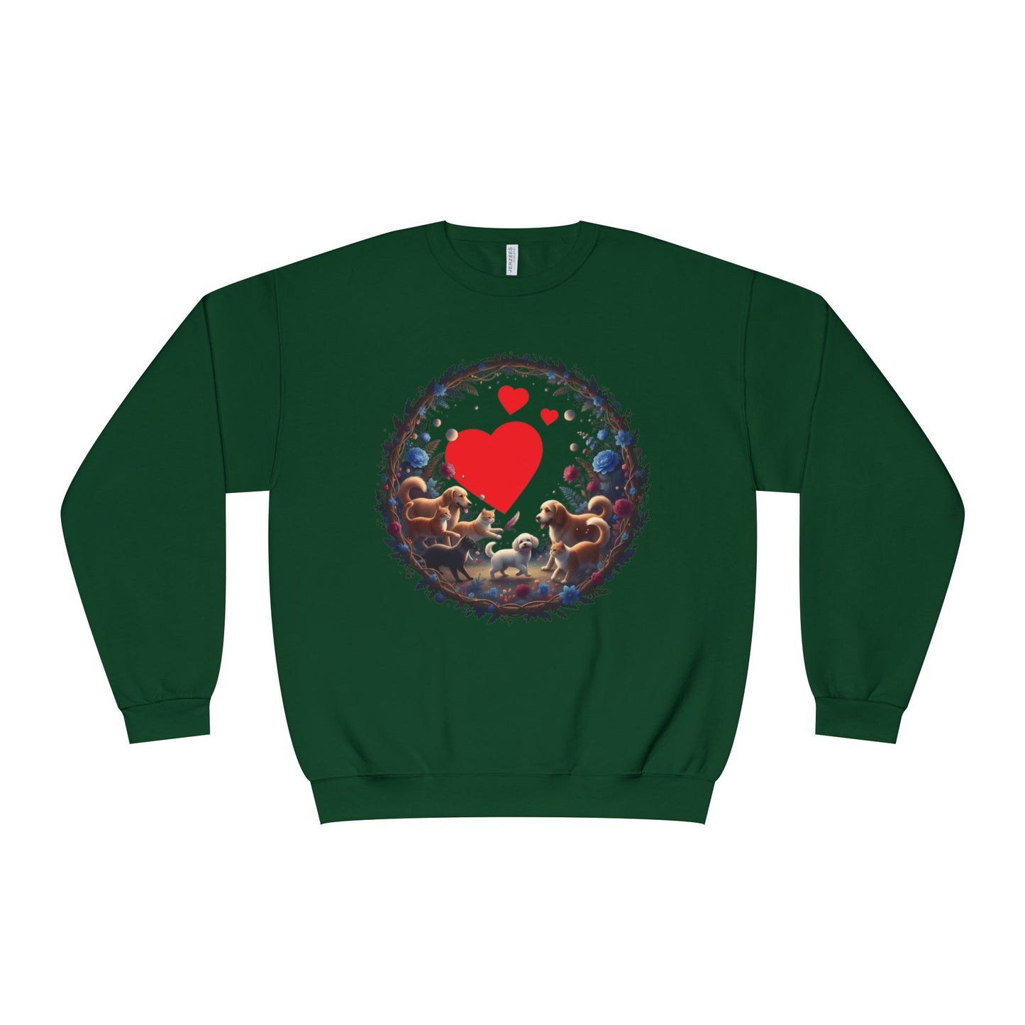 Cats & Dogs Full of Love Unisex NuBlend Crewneck Sweatshirt