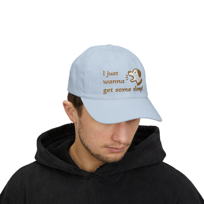 I Just Wanna Get Some Sleep Funny Dog Embroidered Dad Cap Hat