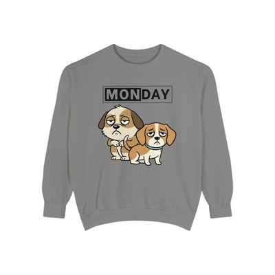 Monday Face Dog Stares Blankly Unisex Crewneck Sweatshirt style 1