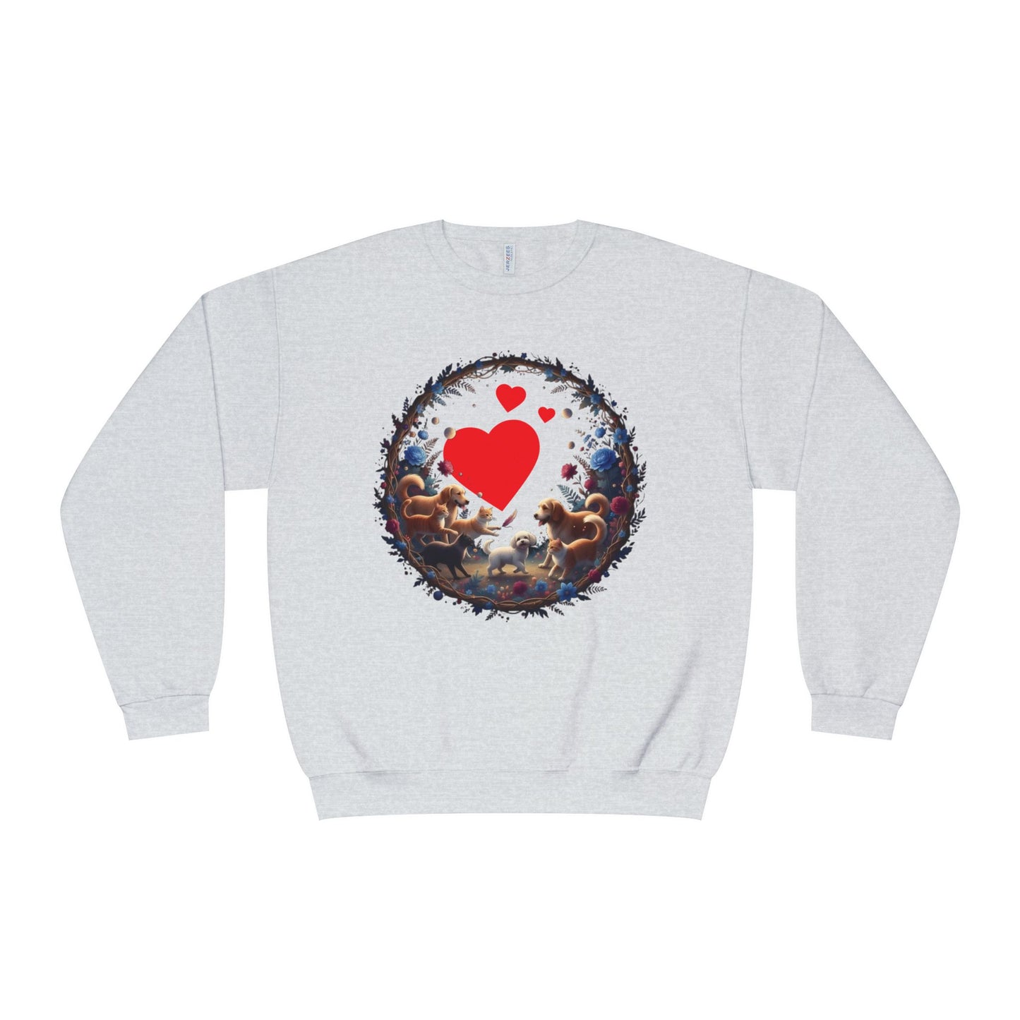 Cats & Dogs Full of Love Unisex NuBlend Crewneck Sweatshirt