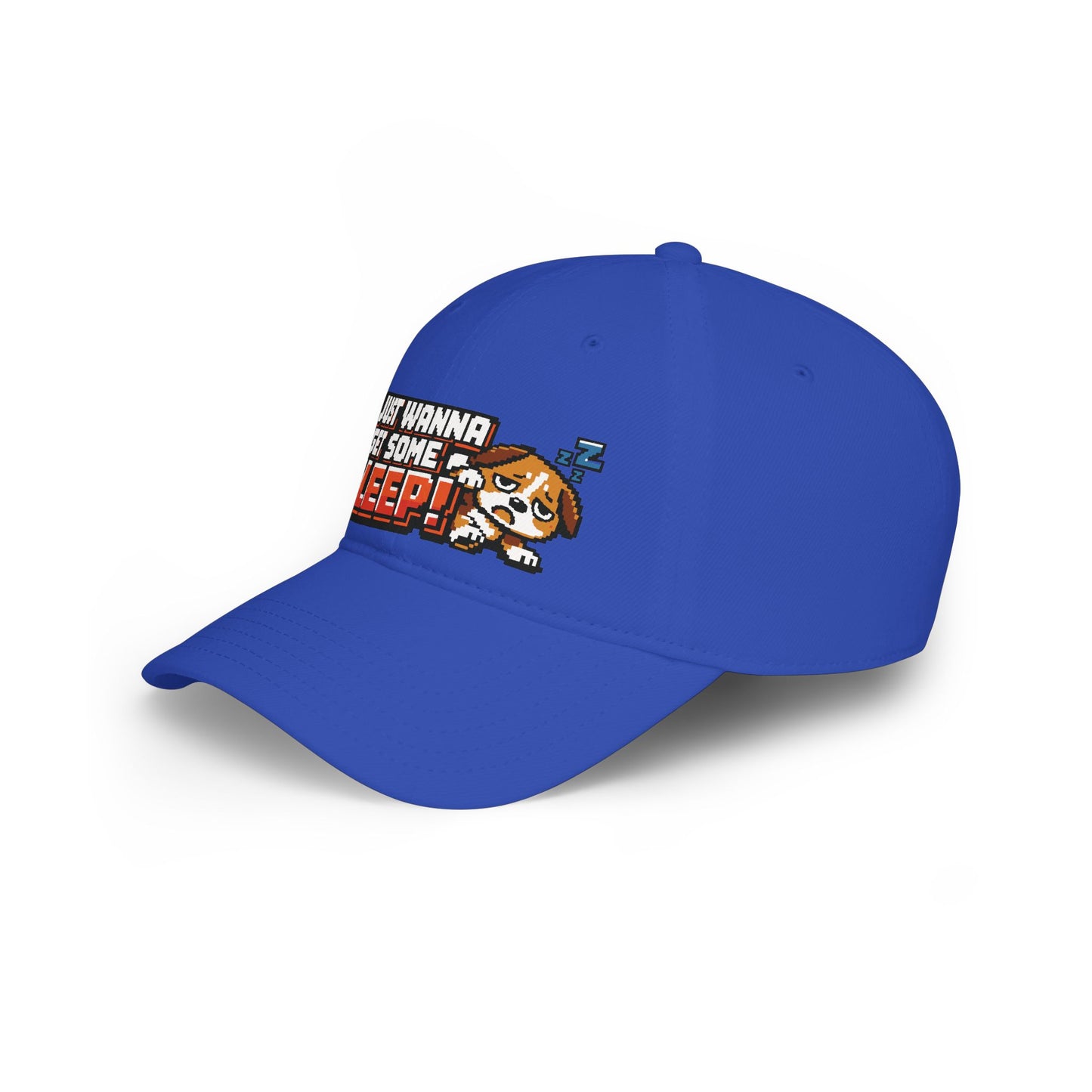 I Just Wanna Get Some Sleep Pixel Dog Low Profile Cap Hat