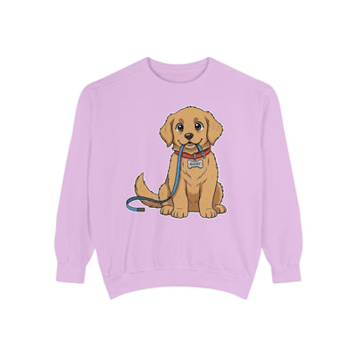Cute Dog Walk Time style 2 Cozy Graphic Unisex Crewneck Sweatshirt