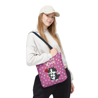 Cute Cat Lover Tote Bag - You're My Love style 1