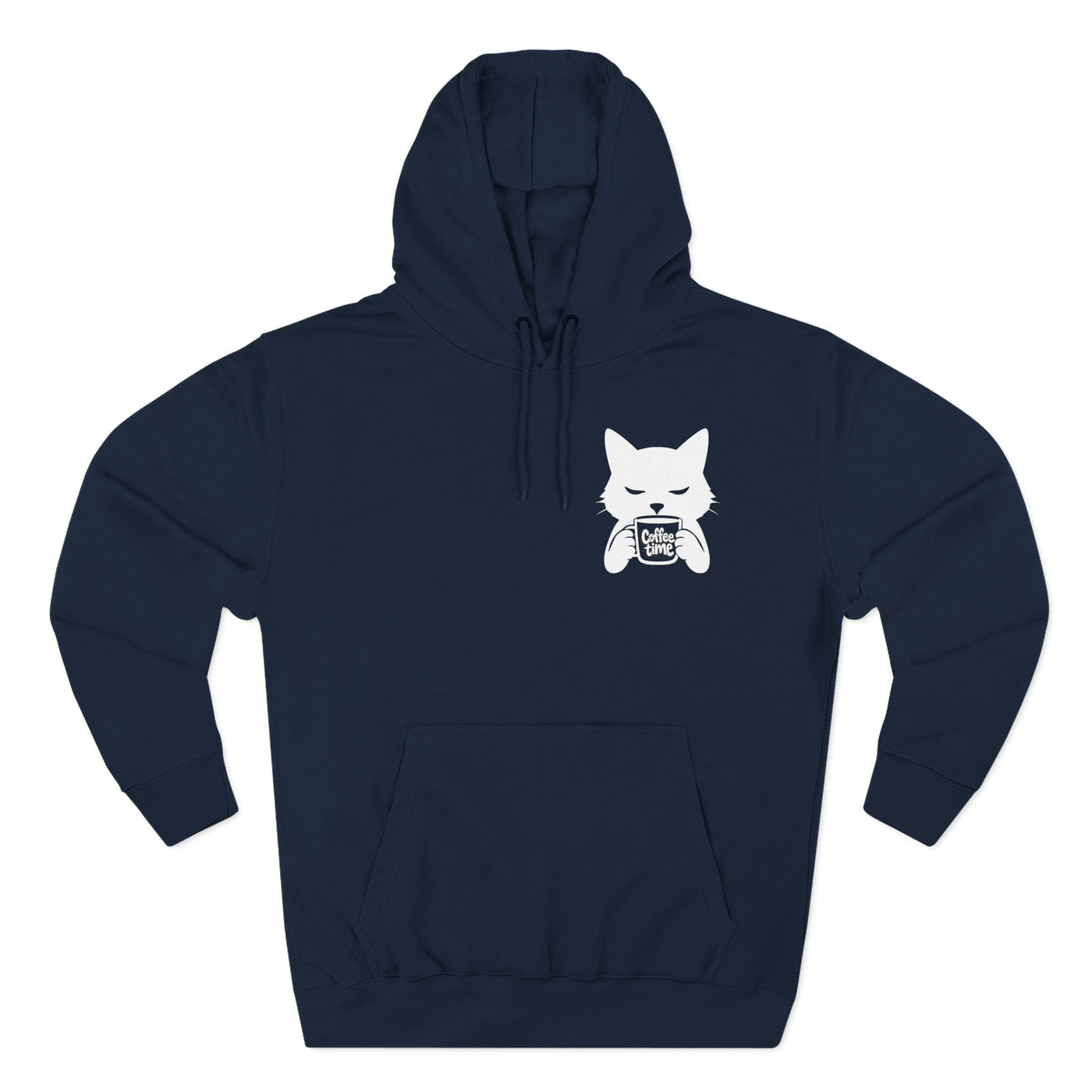 Cat Coffee Time Graphic Unisex Fleece Hoodie