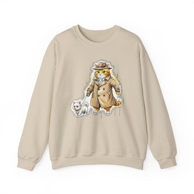 Watercolor painting style 10 Men & Women Cute Cat Pile Crewneck Sweatshirt