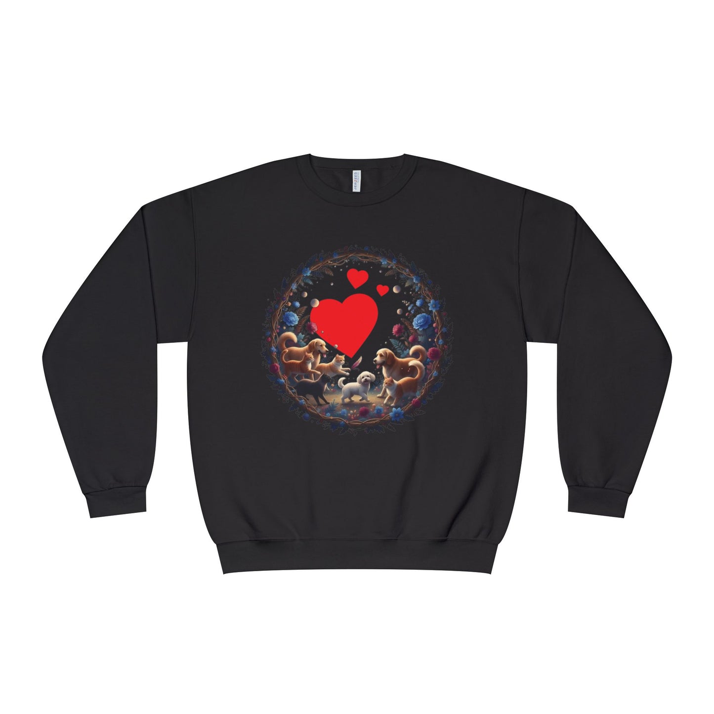 Cats & Dogs Full of Love Unisex NuBlend Crewneck Sweatshirt