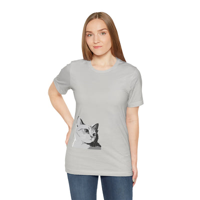 Cat Lover outlined style 2 Unisex Tee, Cat T-Shirt, Gifts for Cat Owners, Cute Cat Apparel, Pet Lover's Shirt, Everyday Casual Wear