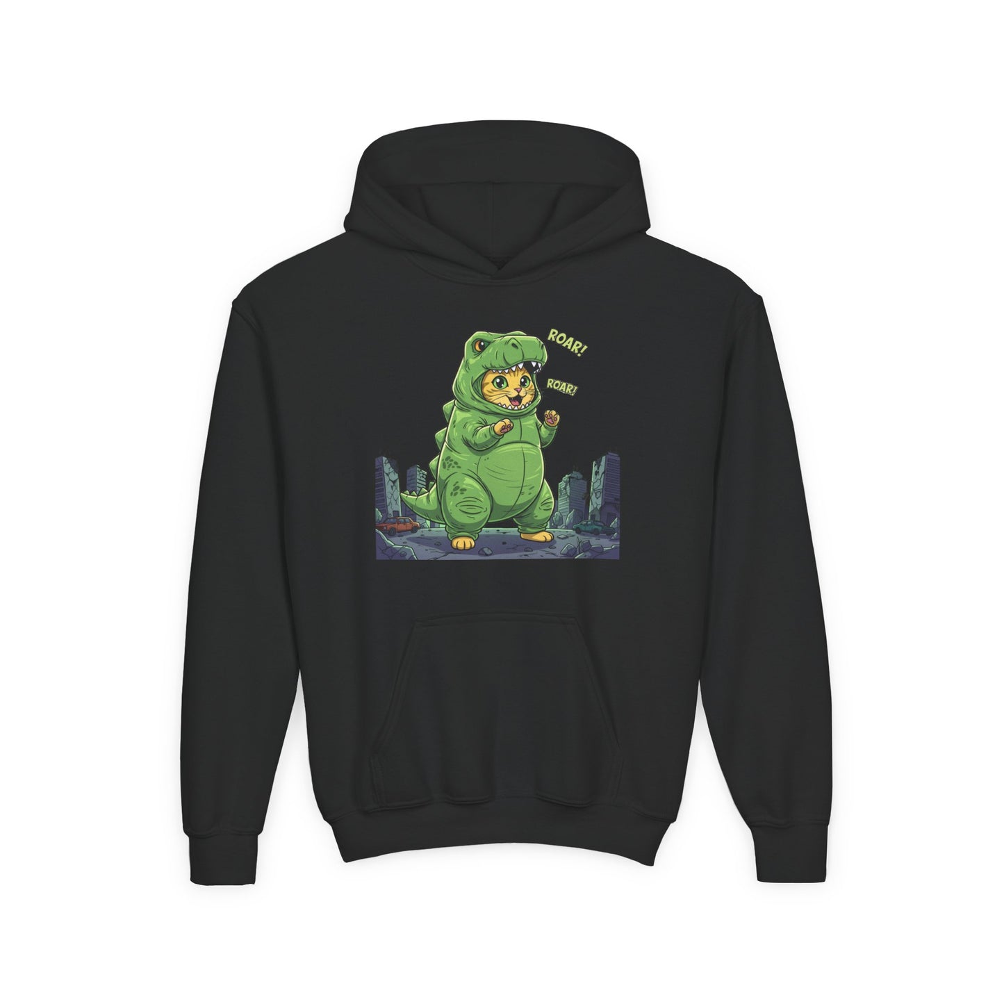 Cat cosplay Godzilla Unisex Kids Hoodie style 2