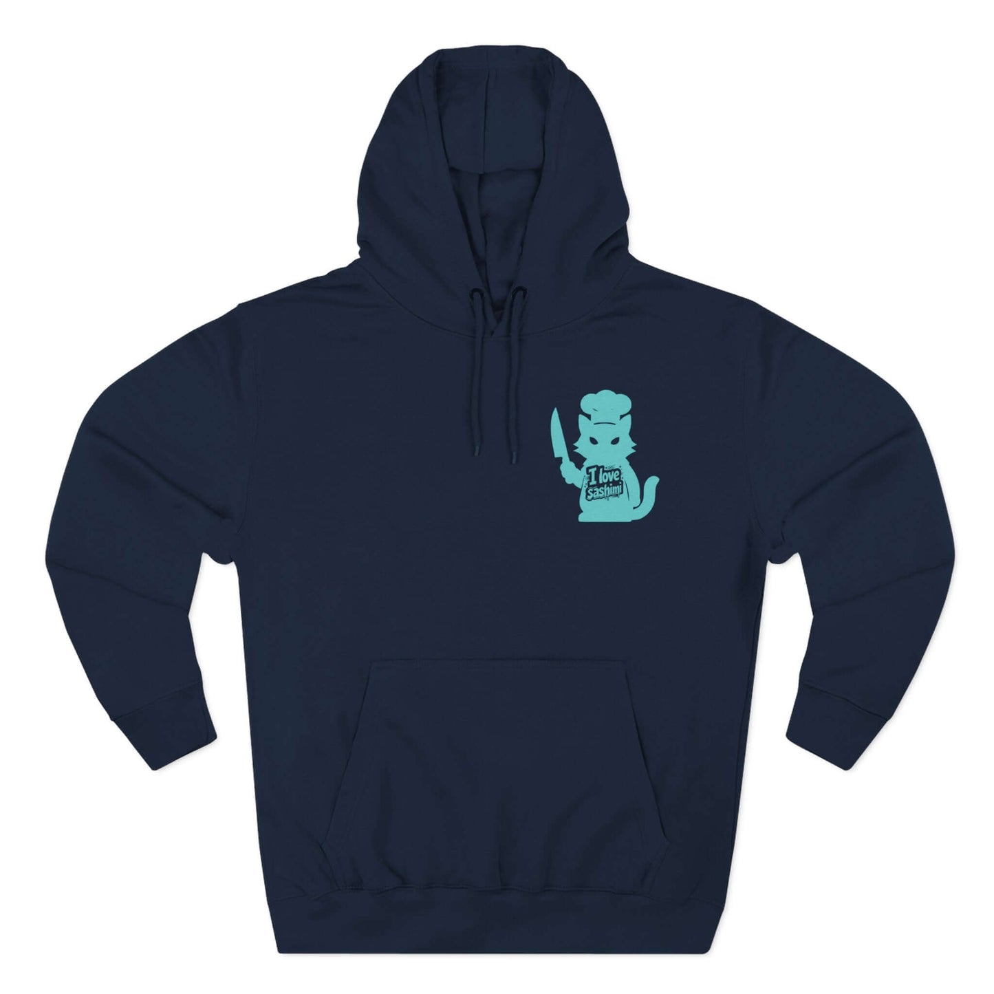 Cat Love Sashimi Graphic Unisex Fleece Hoodie