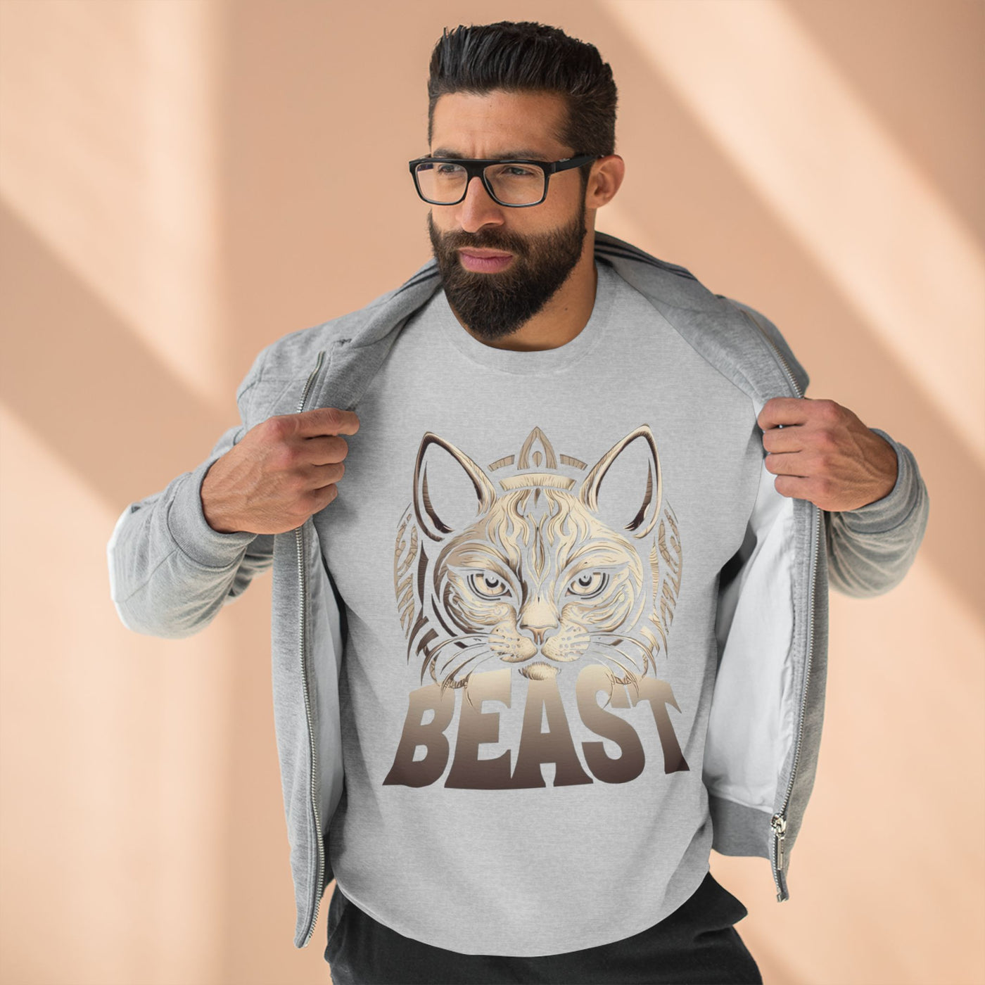 "Beast" Cat Lover style 3 Unisex Crewneck Sweatshirt