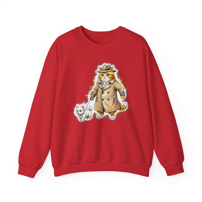 Watercolor Cat & Dog painting Unisex Crewneck Sweatshirt style 1
