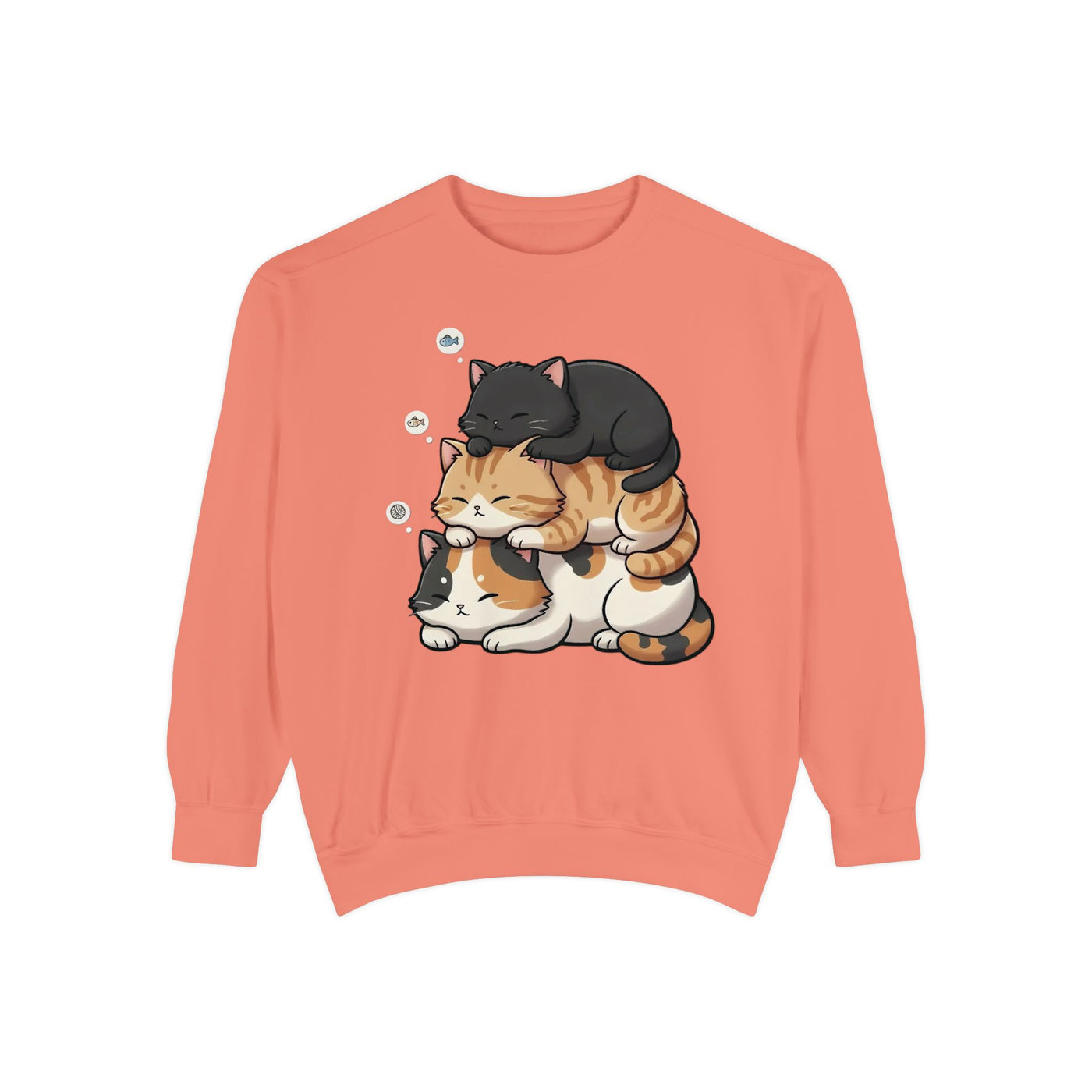 3 Cute Sleeping Cats style 8 Cozy Graphic Unisex Crewneck Sweatshirt