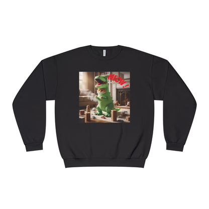 Tyrannosaurus Cat at home Unisex NuBlend Crewneck Sweatshirt