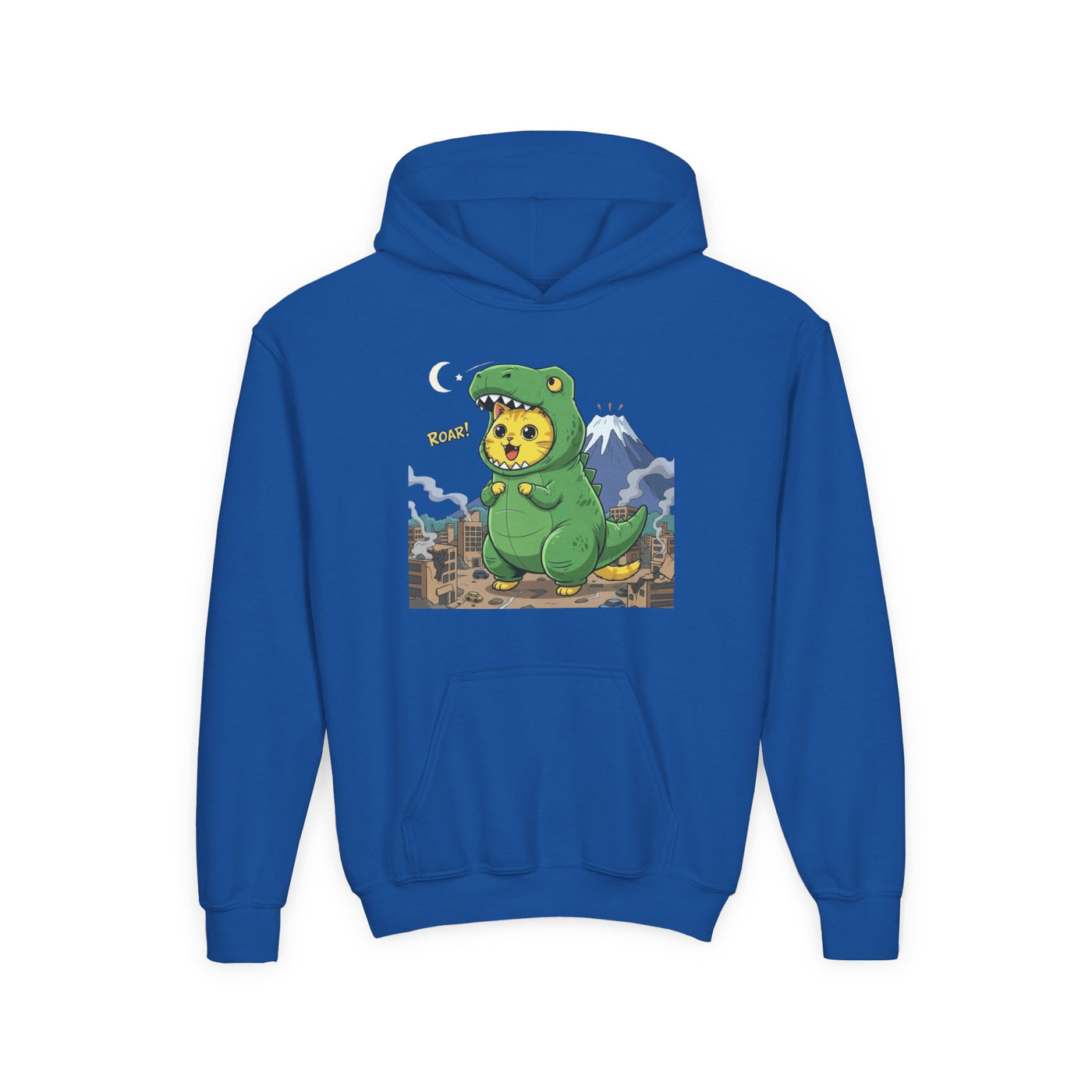 Cat cosplay Godzilla style 1 Unisex Kids Hoodie - Fun & Cozy Heavy Blend Sweatshirt with Cute Design