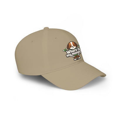 Where is my money Cute Dog Low Profile Cap Hat