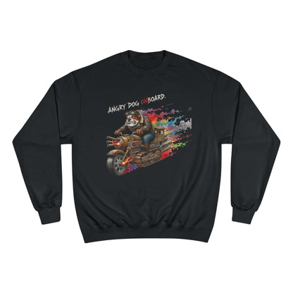 Angry Dog Onboard Graphic Champion Crewneck Sweatshirt style 1