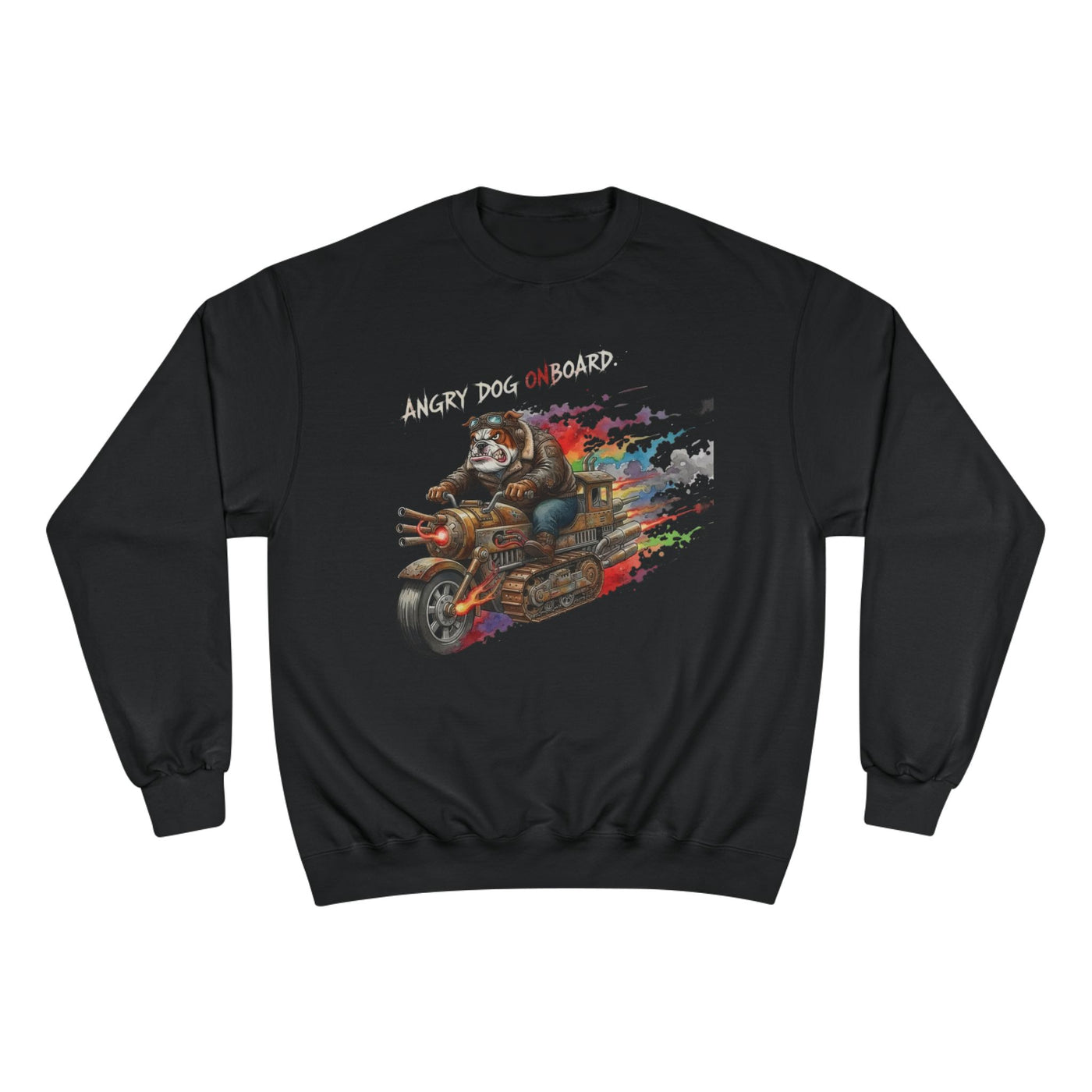 Angry Dog Onboard Graphic style 1 Champion Crewneck Sweatshirt for Gamers & Sci‑Fi Fans
