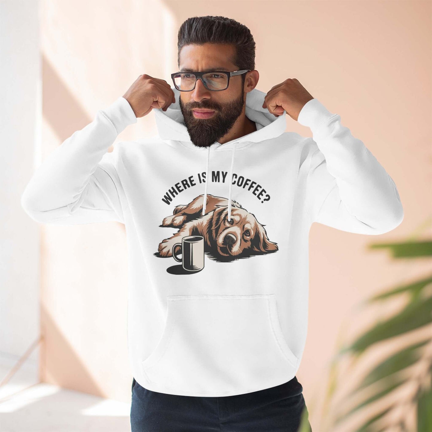 Where is my coffee Coffee-Loving Dog Fleece Pullover Hoodie style 1