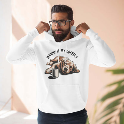 Where is my coffee Coffee-Loving Dog Fleece Pullover Hoodie style 1