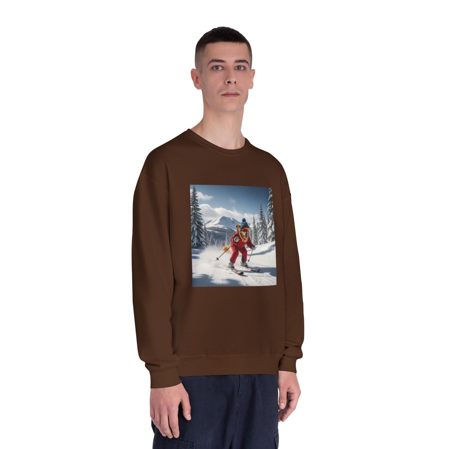 Skiing Dog Graphic Unisex NuBlend Crewneck Sweatshirt