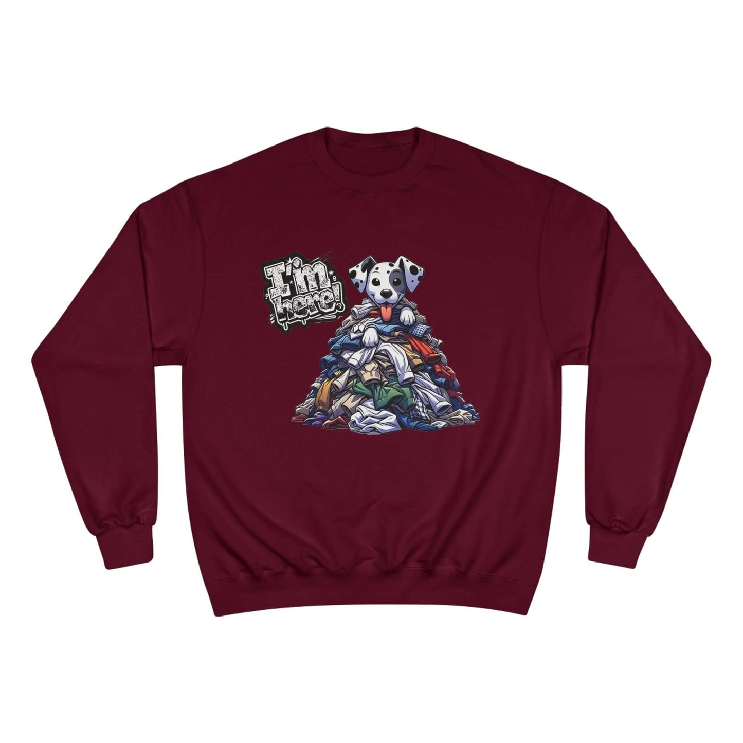 Cute Dog Graphic Champion Unisex Crewneck Sweatshirt - I'm Here!