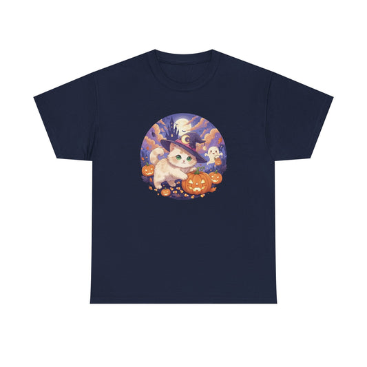 Halloween cute kitten anime style 1 Unisex Tee - Cute Cat T-Shirt for Pet Lovers, Cat Owners, Sports Enthusiasts, Gifts for Animal Lovers, Casual Everyday Wear