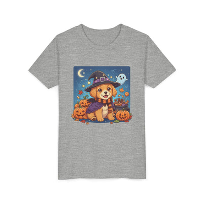 Halloween cute puppy anime style 6 Youth Tee, Short Sleeve T-Shirt, Kids Halloween Apparel, Cute Dog Tee, Fall Outfit for Children