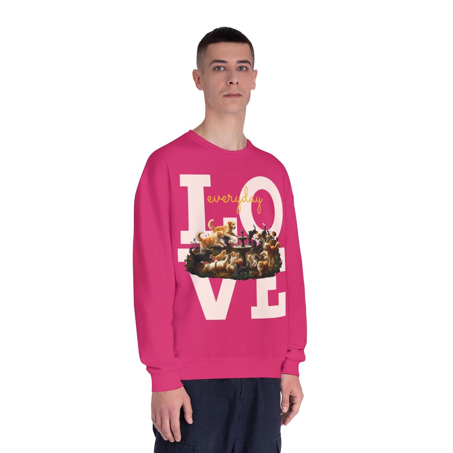 Love Everyday Cats & Dogs Unisex NuBlend Crewneck Sweatshirt