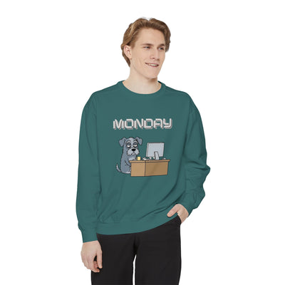 Monday Face Dog Stares Blankly Unisex Crewneck Sweatshirt style 2