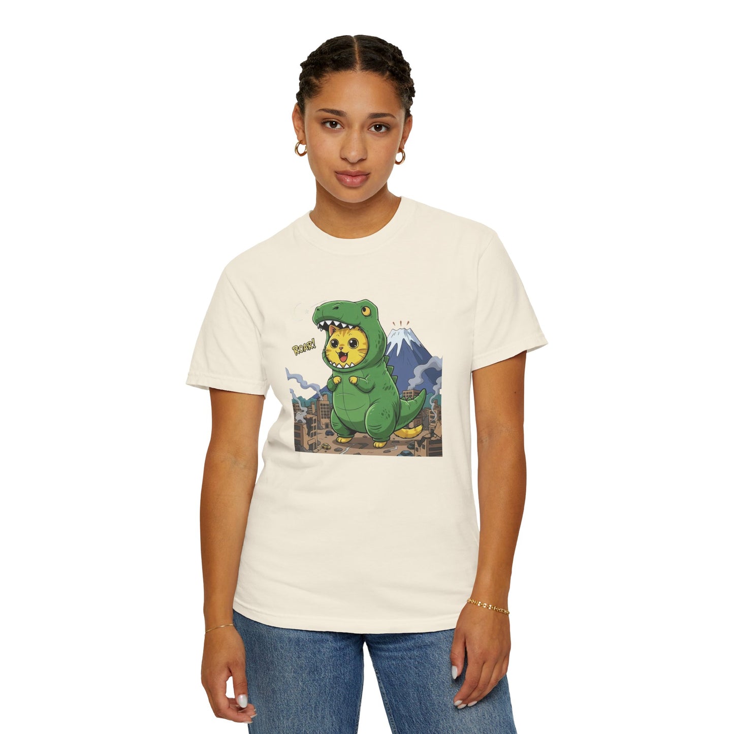 Cat cosplay Godzilla Funny Design Unisex T-Shirt style 1