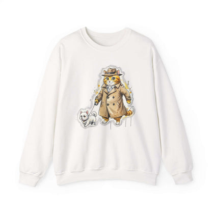 Watercolor Cat & Dog painting Unisex Crewneck Sweatshirt style 1