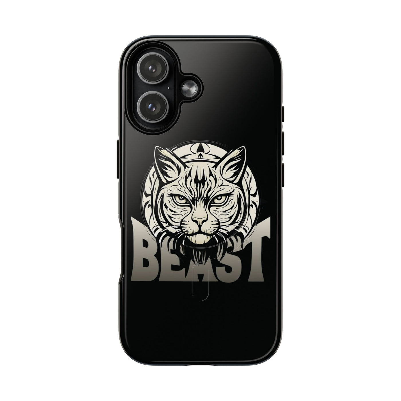Beast Cat Black Tough Magnetic iPhone 17 / 17 Air / Pro / Pro Max Protective Case support MagSafe